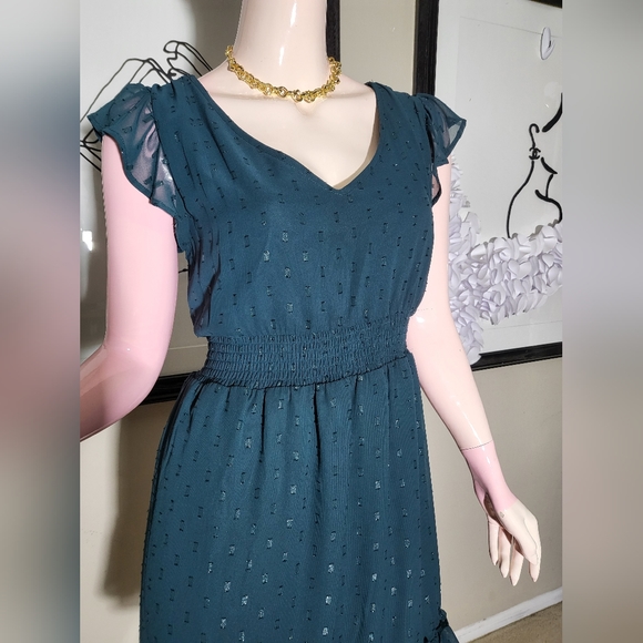 Jolt womens junior emeral ruffle dress size M - Picture 4 of 7